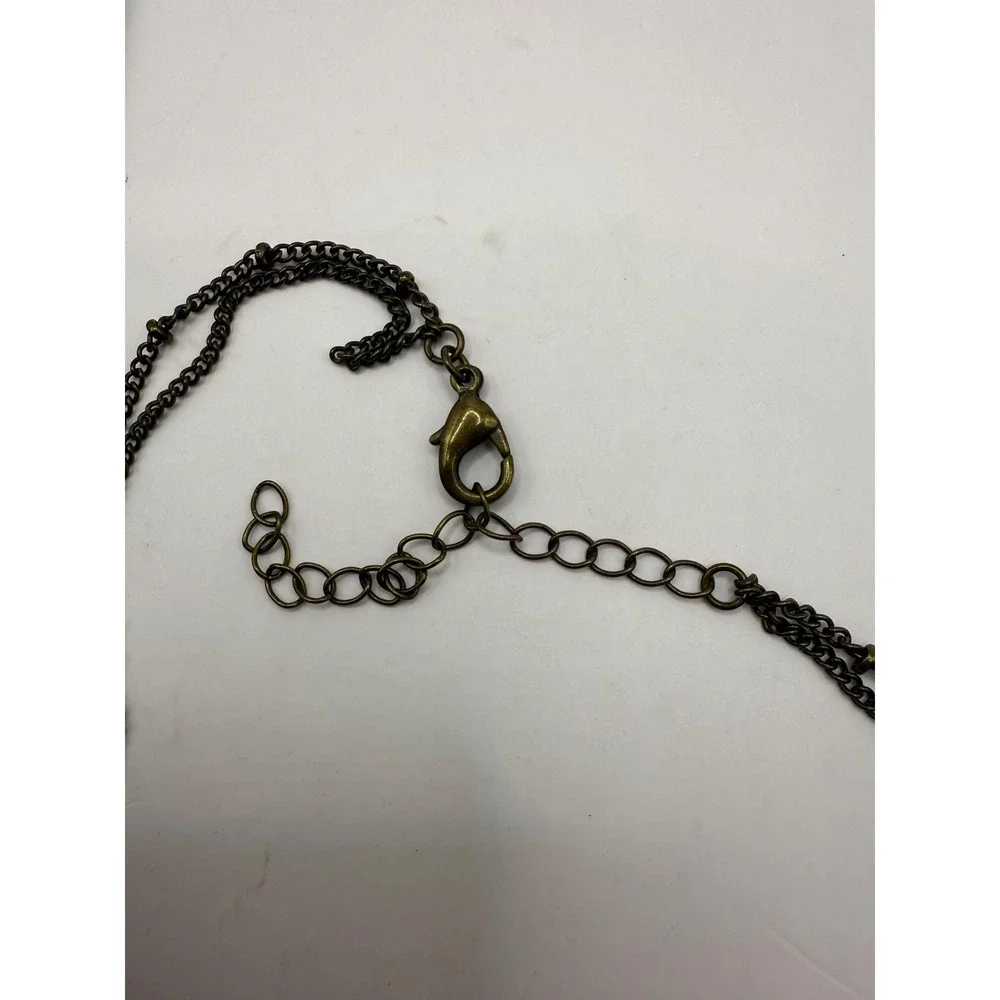 Vintage Blue Glass Drop Necklace – Antique Style Statement‎ Jewelry